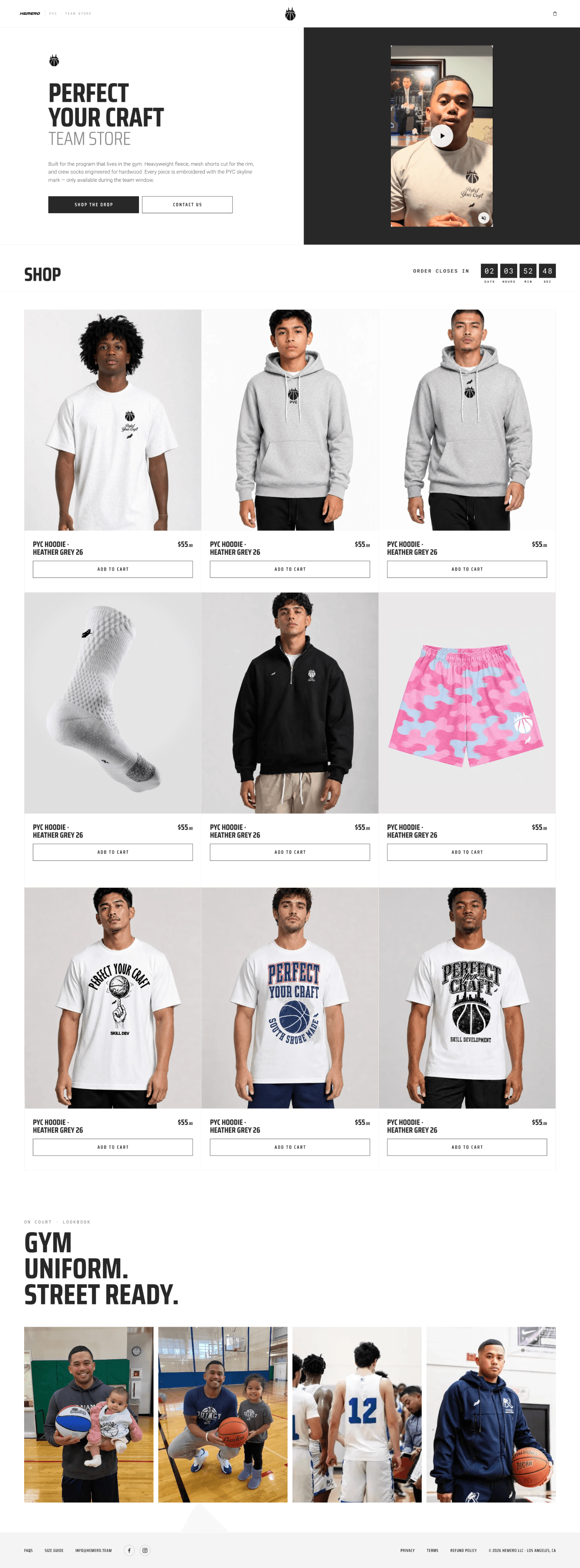 Custom team store storefront hero